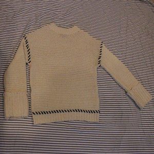 Top Shop Cream Knit Black Stitch
